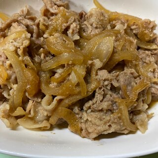 豚バラこま切れ肉の焼肉のタレ煮込み☆